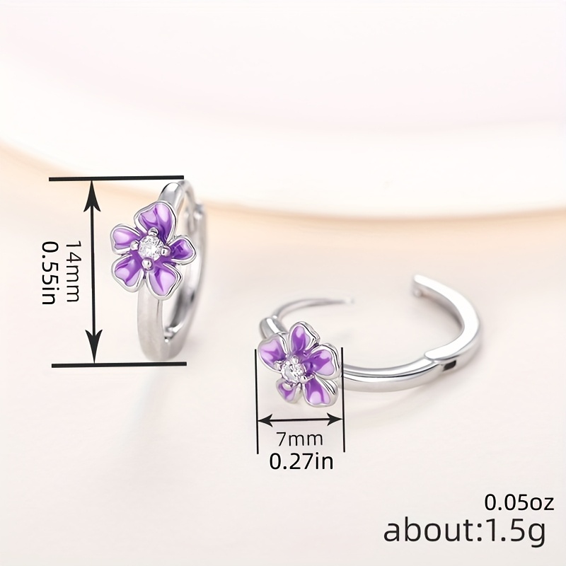 Women's Elegant Morning Glory Floral Hoop Earrings, Delicate Design